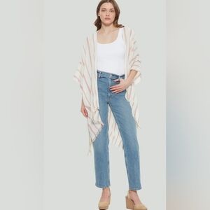 Dex Stripe Fringe Cover-up Kimono  Sweater